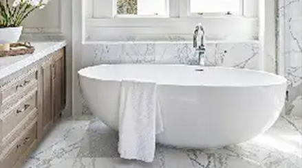 Bright bathroom featuring waterproof vinyl plank flooring in Sydney